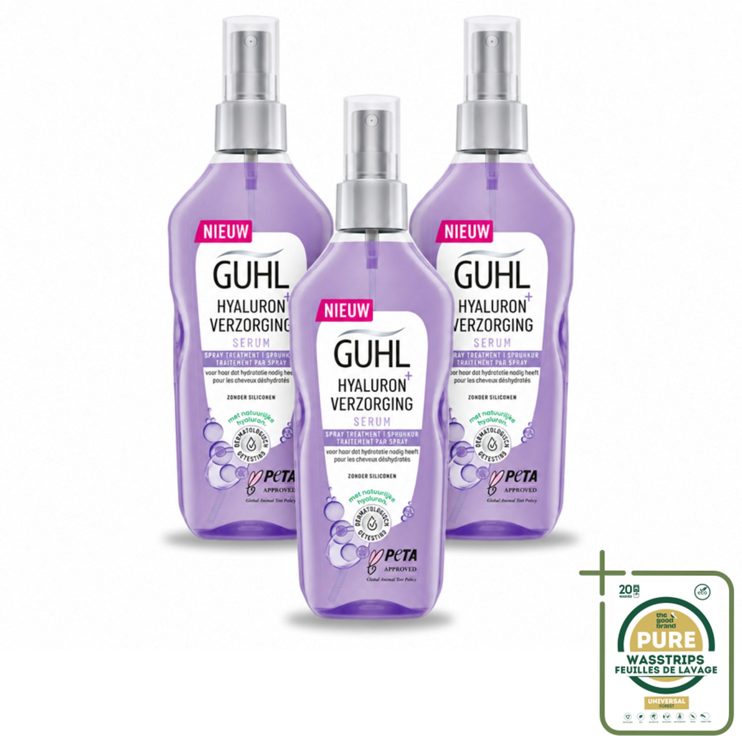 3 x Guhl - Spray - Hyaluron Verzorging - 150 ml - Haarverzorging - Hyaluron Spray - Hydraatatie Spray - Hittebescherming Haar - Haarhydratatie
