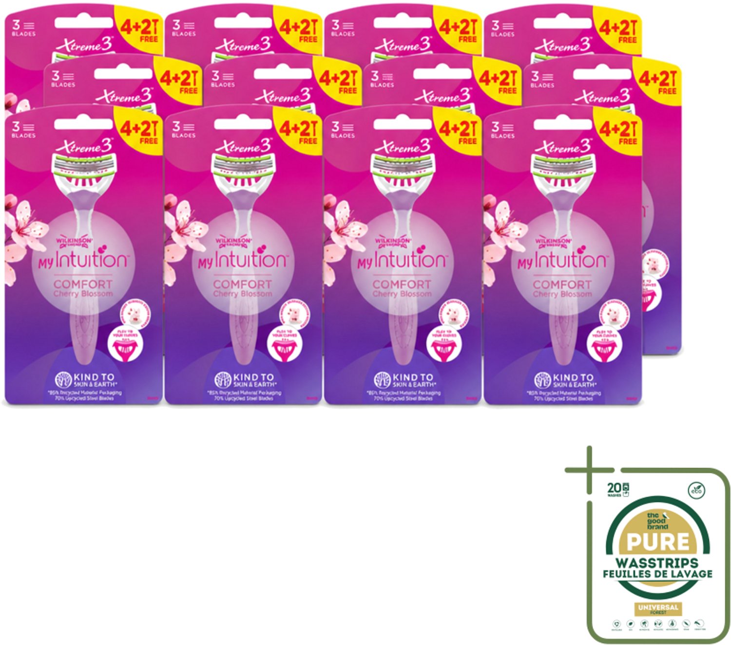 12 x Wilkinson - Wegwerpscheermesjes - Xtreme 3 My Intuition - Comfortabel - 6 mesjes - Wegwerpscheermesjes - Scheermesjes Vrouw - Comfortabele Scheerbeurt - Huidverzorging - Gevoelige Huid