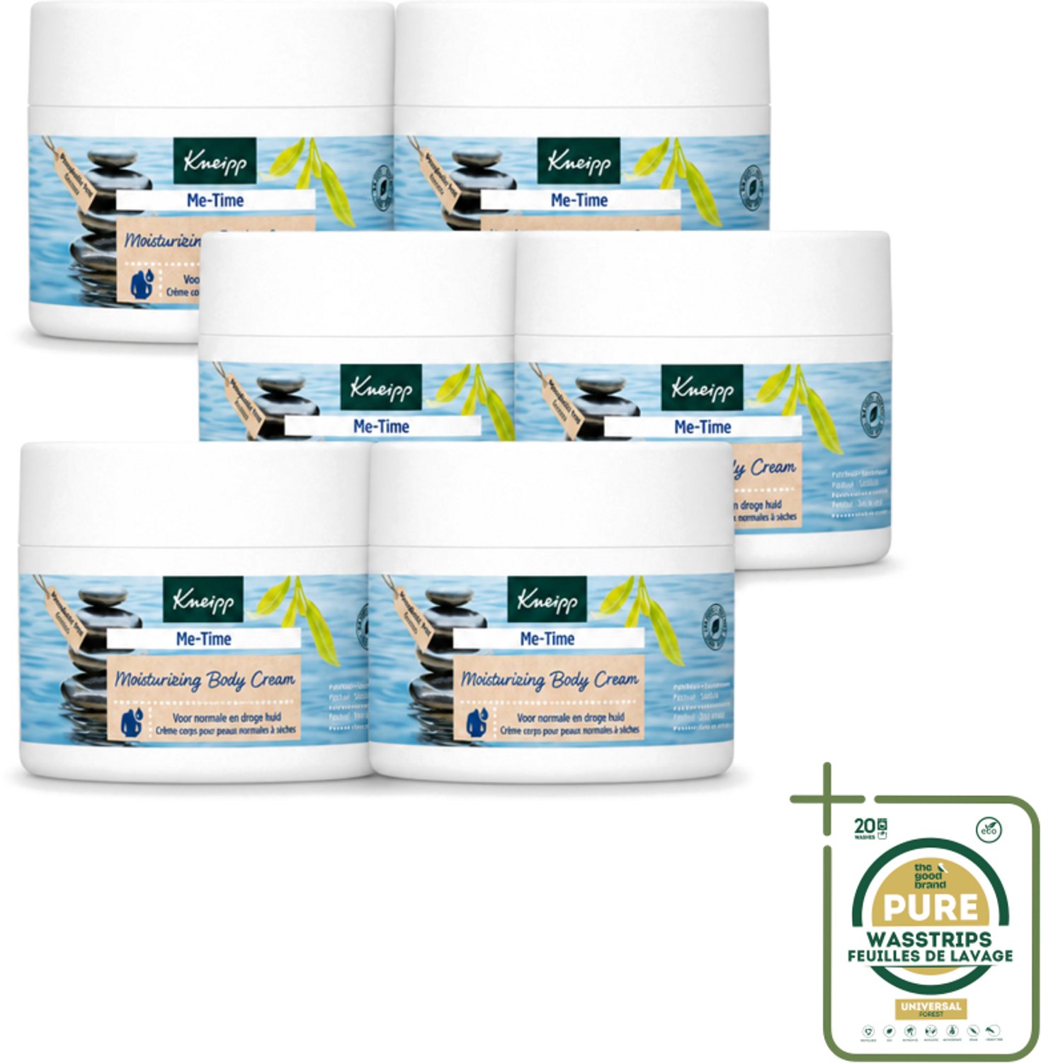 6 x Kneipp - Body crème - Me‑Time - Patchouli & Sandelhout - 200 ml - Wasstrips - Kneipp Bodycrème Me-Time - Rustgevende Crème - Patchouli En Sandelhout - Huidverzorging - Natuurlijke Crème