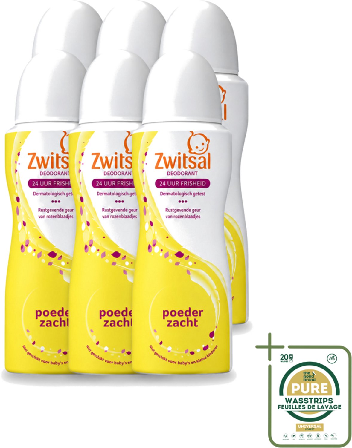 6 x Zwitsal - Deodorant - Poederzacht - Voor Volwassenen - 100 ml - Deodorant Spray - Poederzacht - Bloemige Geur - Gevoelige Huid - Alcoholvrij