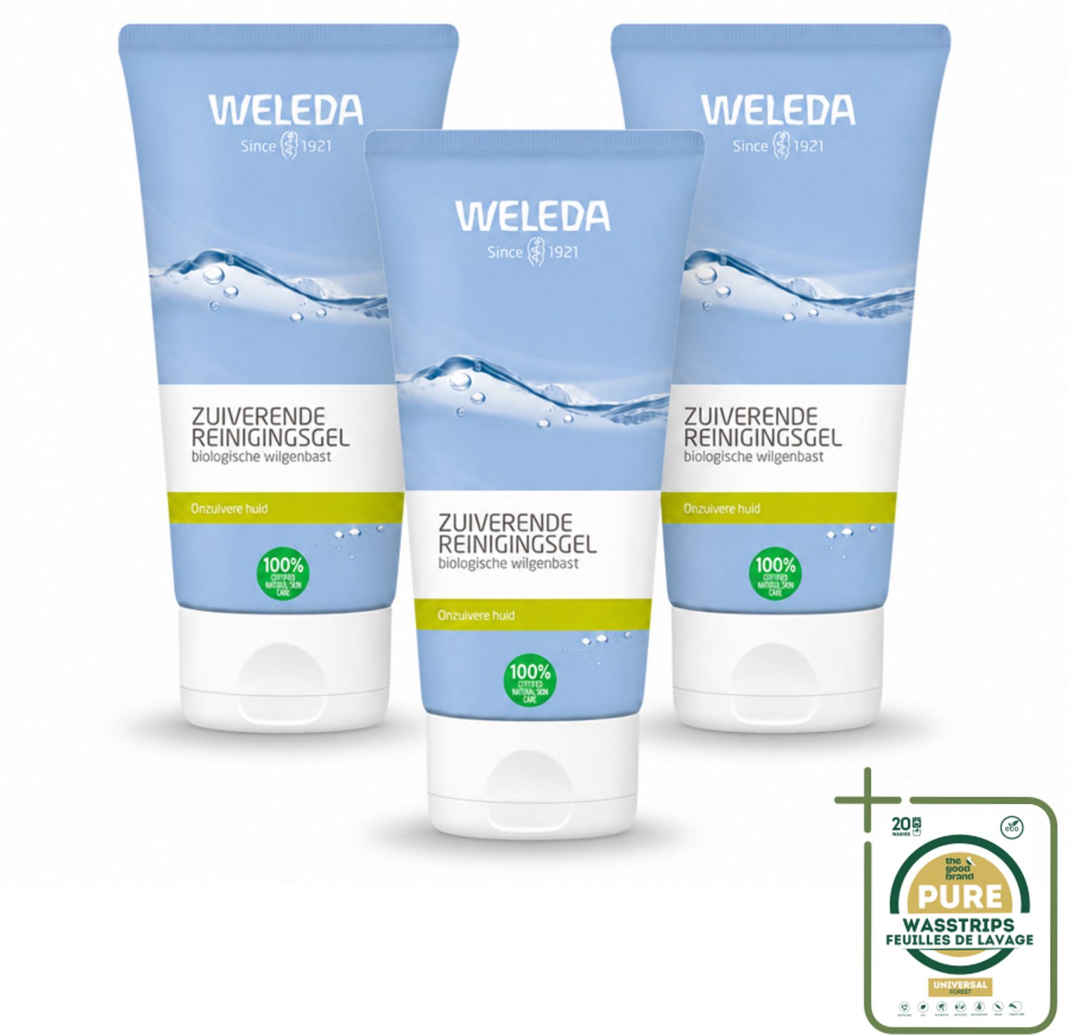 3 x WELEDA - Reinigingsgel Zuiverend - Voor onzuivere huid - 100 ml - Wasstrips - Reinigingsgel - Onzuivere Huid - Puistjes - Mee-eters - Natuurlijke Reiniging