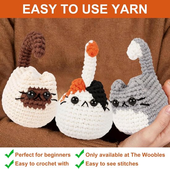 Haken voor Beginners: Dierlijke Amigurumi Set met Stapsgewijze Video, Maak Drie Schattige Katten en Ontwikkel Creatieve Vaardigheden — afbeelding 4