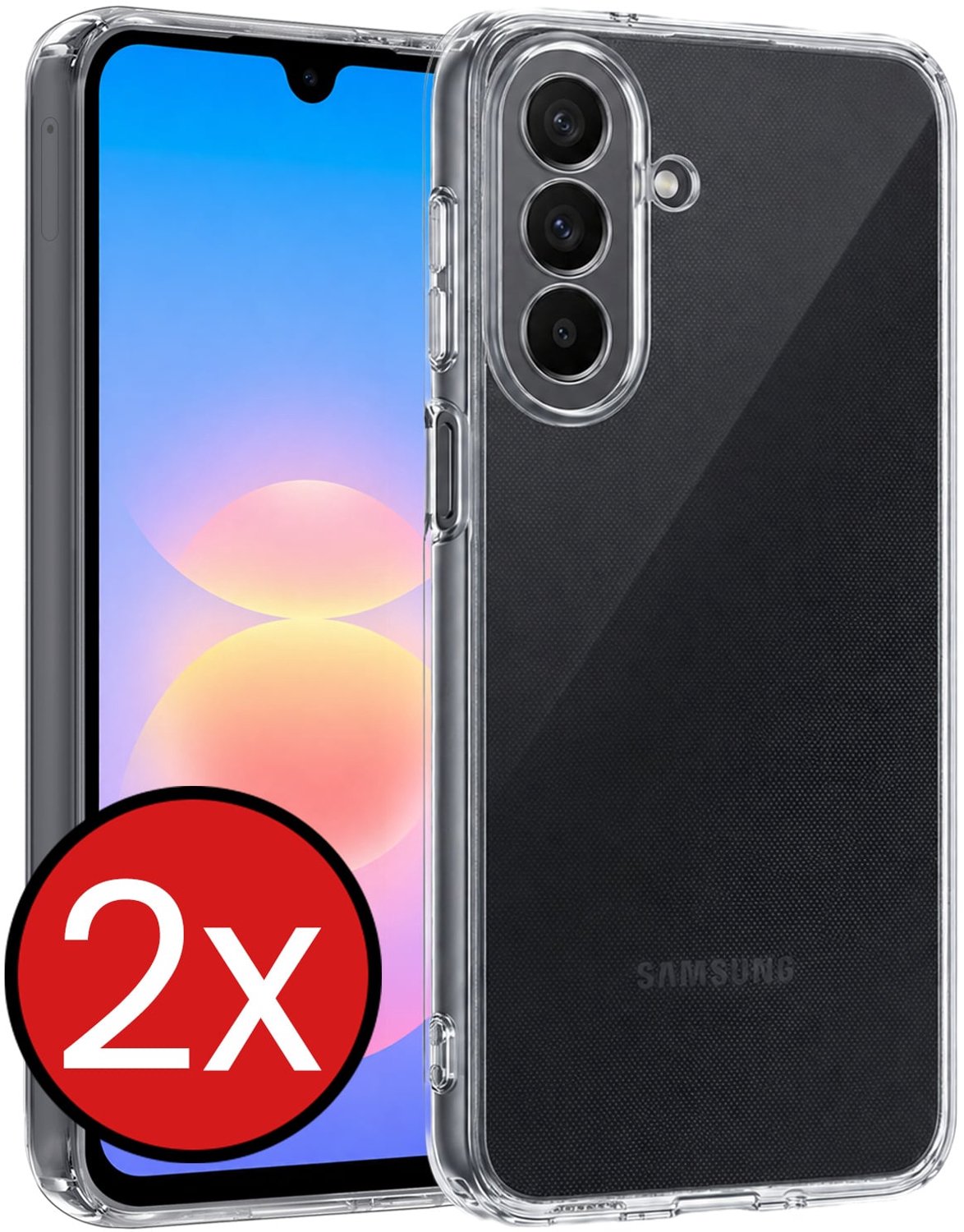Hoesje - 2 Stuks - Geschikt voor Samsung Galaxy A18 - Sterk & Shockproof - Telefoonhoes - Back Cover - Case Siliconen - Telefoon Hoes - Transparant