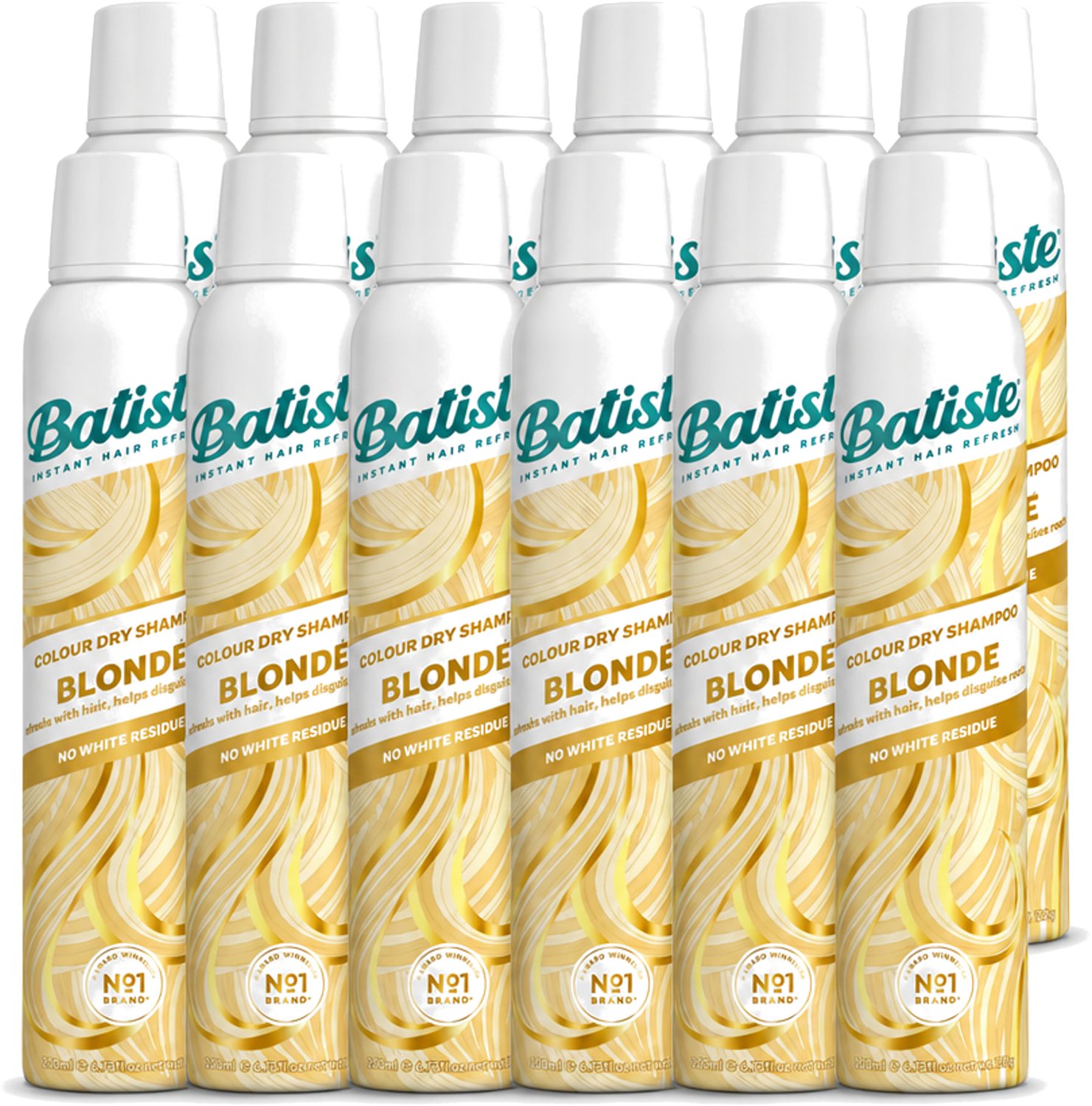 12 x Batiste - Hint of Colour Light Blond - Droogshampoo - Verfrist en Verlevendigt Lichtblond Haar - 200ml - Voordeelverpakking - 12 stuks