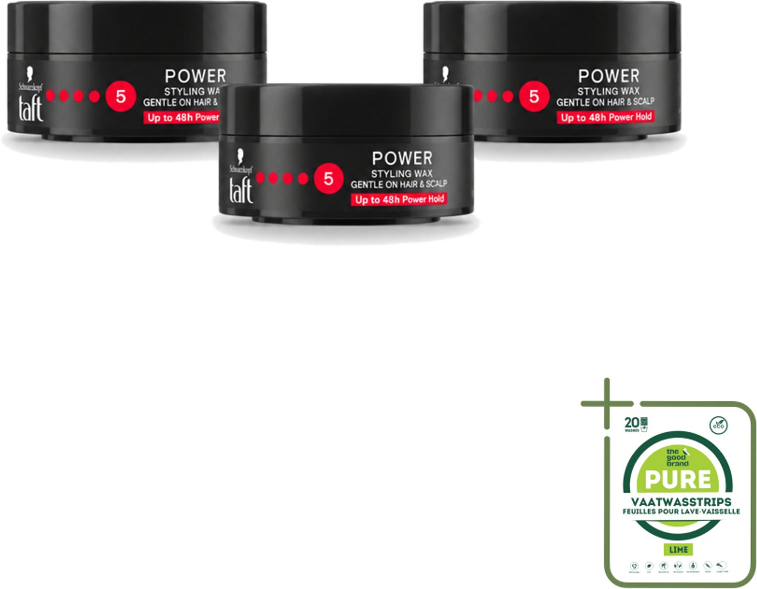 3 x Taft - Power 5 - Styling Wax - Sterke grip met glans - 75 ml - Grootverpakking - Haartypen - Styling Wax - Hold - Glans - Structuur