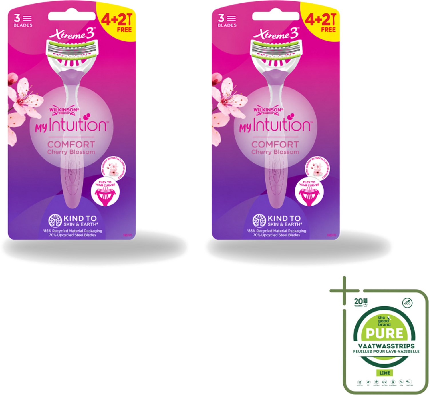 2 x Wilkinson - Wegwerpscheermesjes - Xtreme 3 My Intuition - Comfortabel - 6 mesjes - Grootverpakking - Wegwerpscheermesjes - Vrouwelijke Scheermesjes - Comfortabele Scheermesjes - Zachte Scheermesjes - Huidverzorging