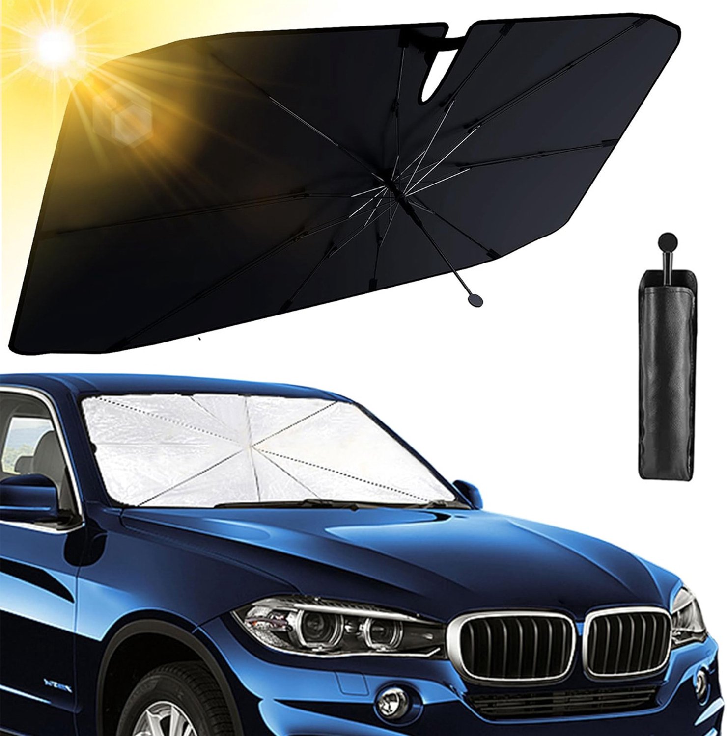 Auto Zonnescherm Voorruit UV-bescherming 135x73cm Opvouwbaar