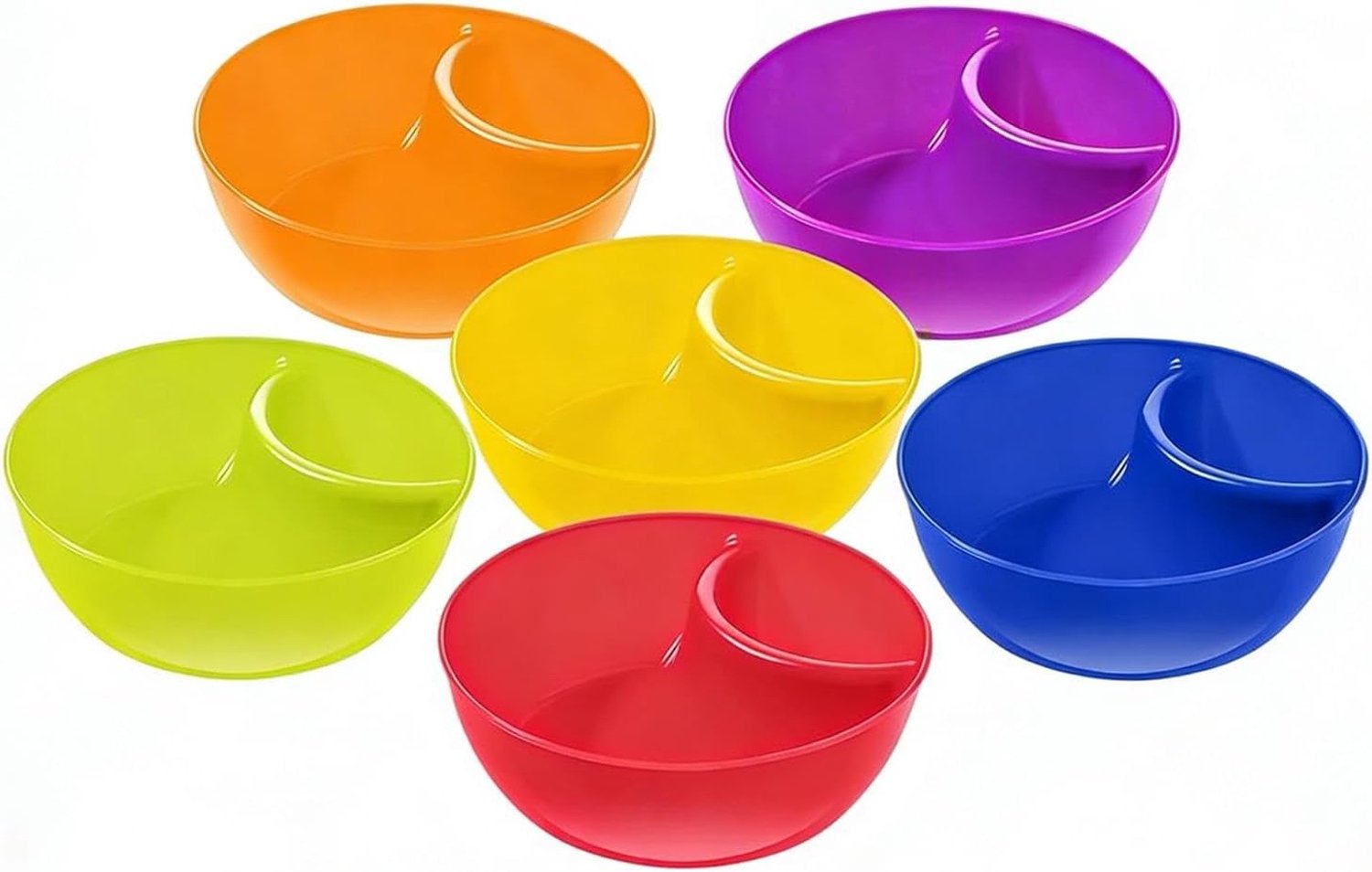 Snack Dip Bowl - Zesdelige verdeler, Chip Serveerset, Party Food Containers, Movie Night Schotel, Buffet Voorgerecht Tray, Picknick Snack Set, Breakroom Serng Bowl Verbetering van het eten serveren