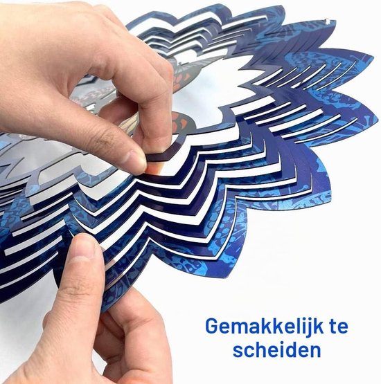 Grote metalen tuin windspinners en hangende buiten windgong met wandnagels, roestvrijstalen vlinder sculpturen (30x30cm) voor sfeervolle decoratie en beweging in de tuin — afbeelding 4