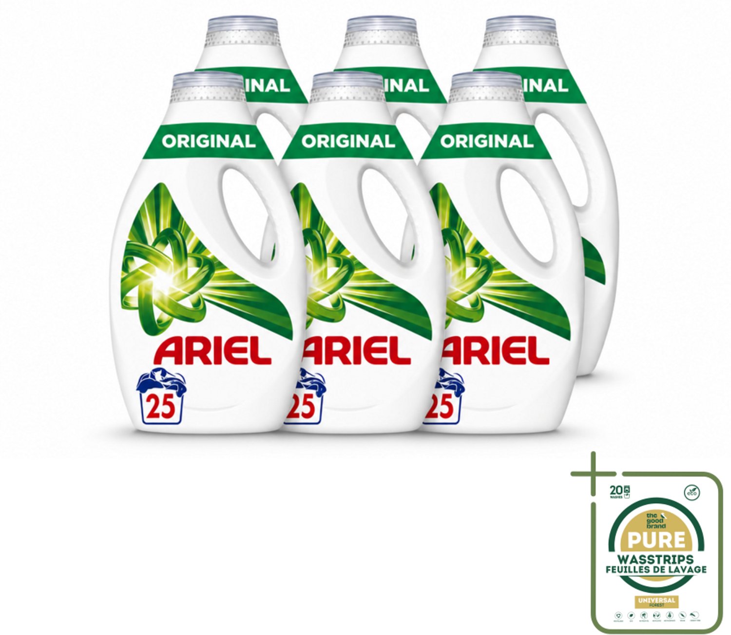 6 x Ariel – Original – Vloeibaar Wasmiddel – 1,13 L - Wasstrips - Vloeibaar Wasmiddel - Wasmiddel Origineel - Fris Wasmiddel - Diepe Reiniging - Koudwasformule