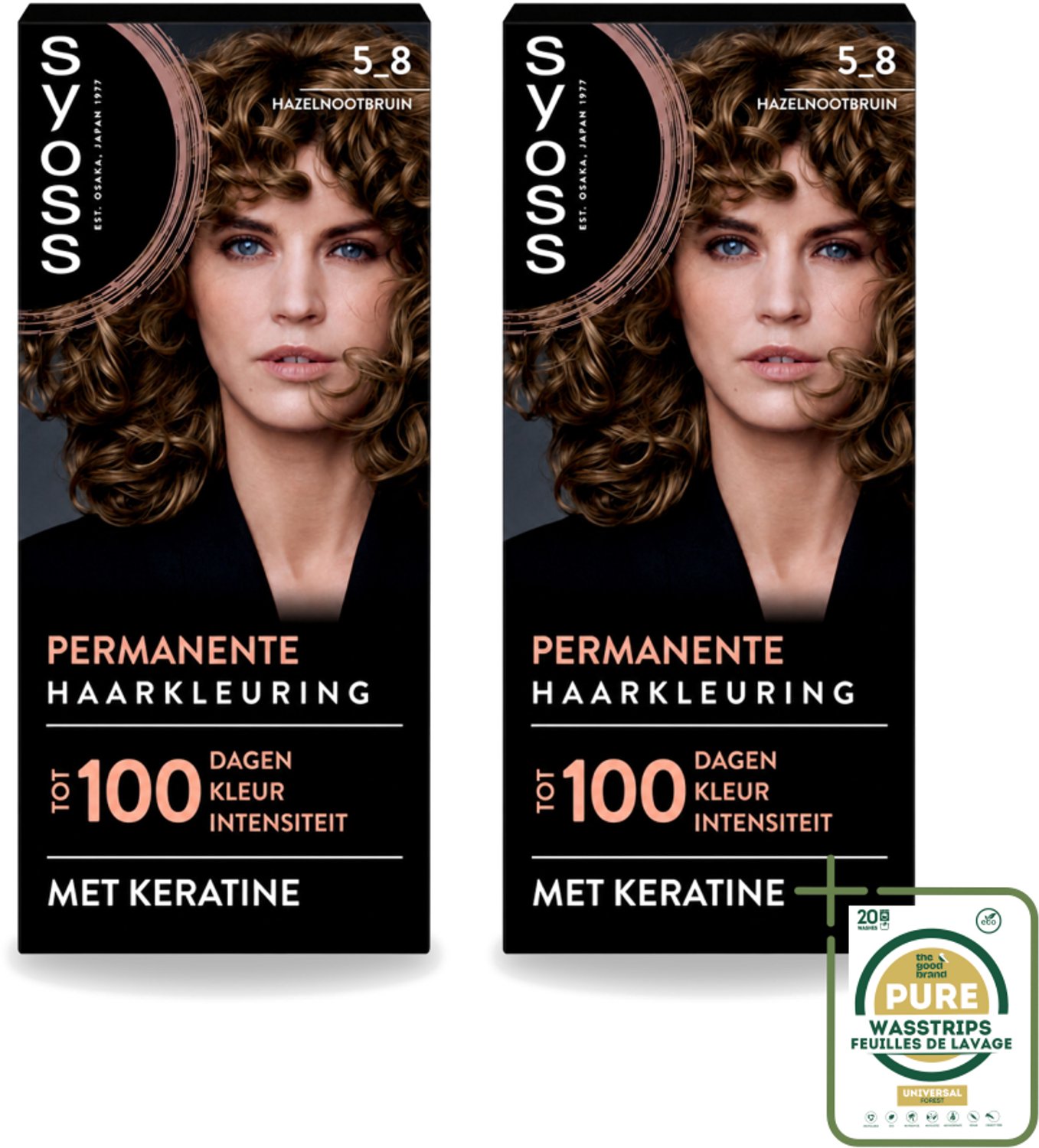 2 x SYOSS - Coloration 5-8 Hazelnootbruin - Haarverf - Grijsdekking - Vermindert Haarbreuk - Wasstrips - Haarkleur - Haarkleuring - Grijsdekking - Haarverf - Haarverf Permanent