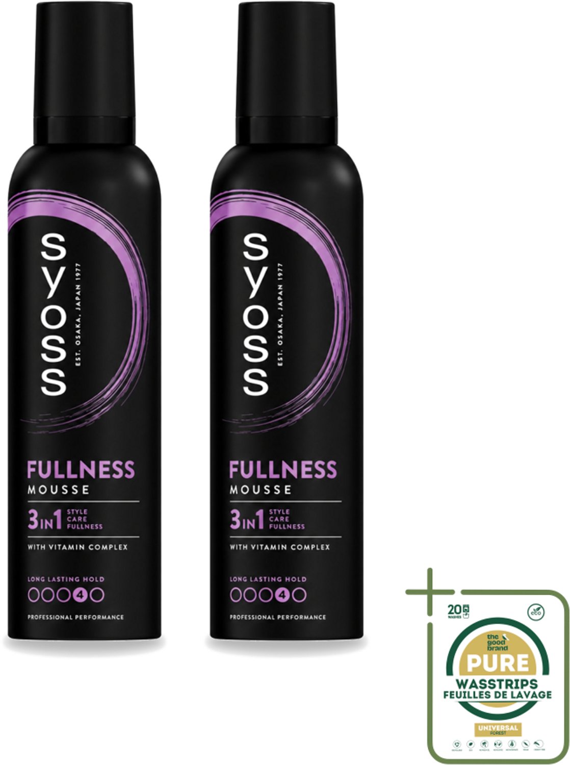 2 x Syoss - Fullness - Haarmousse - Lichtgewicht Volume - 250 ml - Haarmousse Voor Volume - Haarmousse Voor Voller Haar - Haarmousse Voor Fijn Haar - Haarmousse Voor Futloos Haar - Haarmousse Met Vitaminecomplex