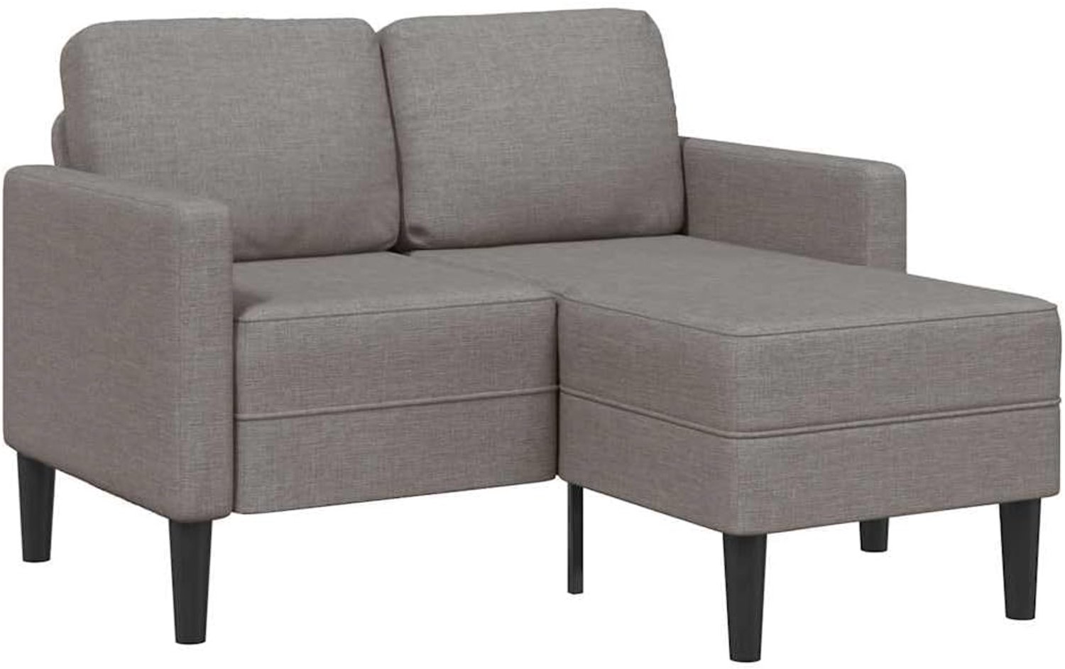 2-zitsbank met chaise longue L-vorm taupe 125 cm stof