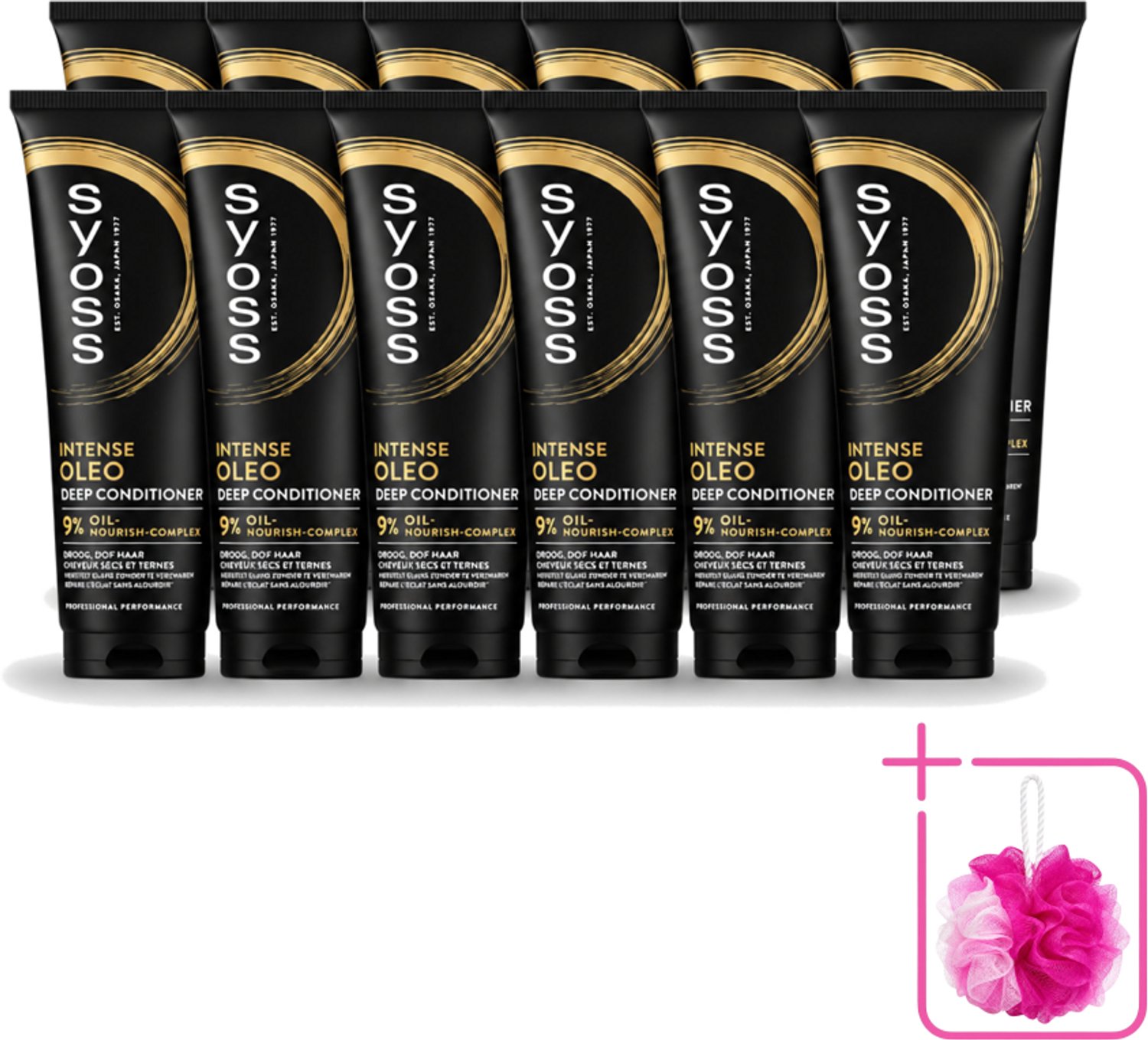 12 x Syoss - Intense Oleo - Deep Conditioner - Voedt & Verzacht - 250 ml - Bulkverpakking - Haarvoeding - Douchemop - Haarverzorging