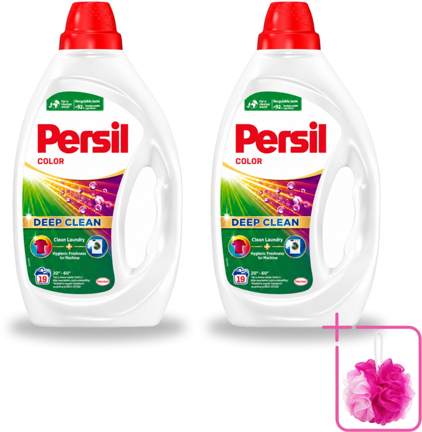 2 x Persil - Wasmiddel - Wasmiddel Gel Color - Voor Gekleurde Was - 19 wasbeurten - Bulkverpakking - Wasmiddel gel - Douchemop - Wasmiddel gekleurd