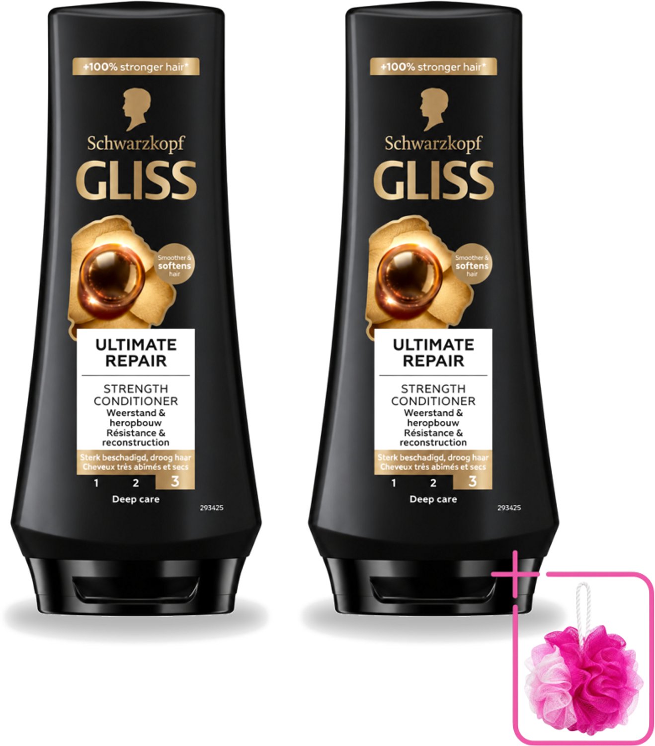 2 x Gliss - Hair Repair - Conditioner voor Ultiem Herstel van Beschadigd Haar - 200 ml - Bulkverpakking - Haarkracht - Douchemop - Haarherstel