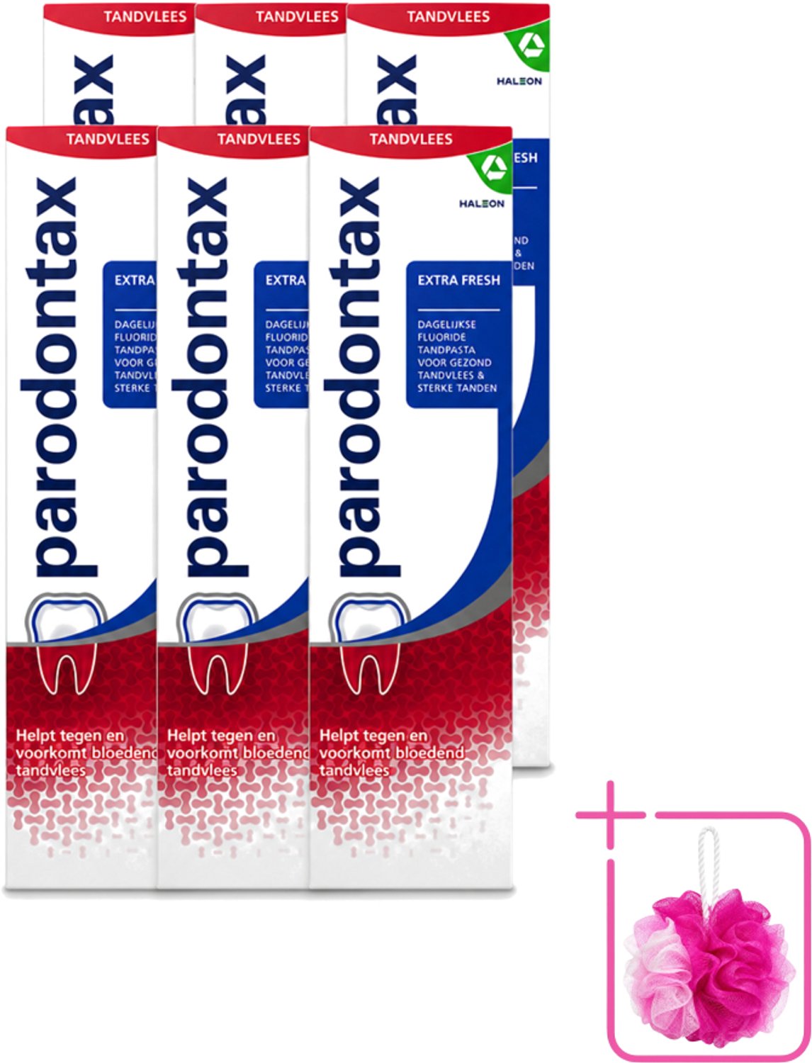 6 x Parodontax – Tandpasta – Extra Fresh – 75 ml - Bulkverpakking - Tandpasta voor bloedend tandvlees - Douchemop - Gezond tandvlees