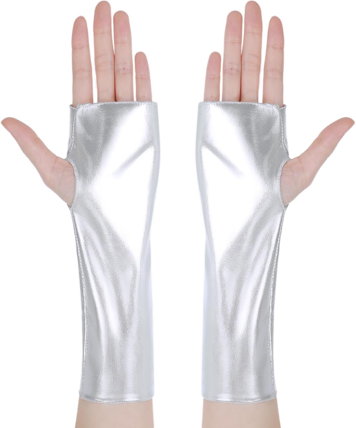 Halloween Vingerloze Leren Handschoenen, Gothic Punk Danshandschoenen voor Vrouwen, Motorhandschoenen en Armwarmers voor Cosplay en Carnaval