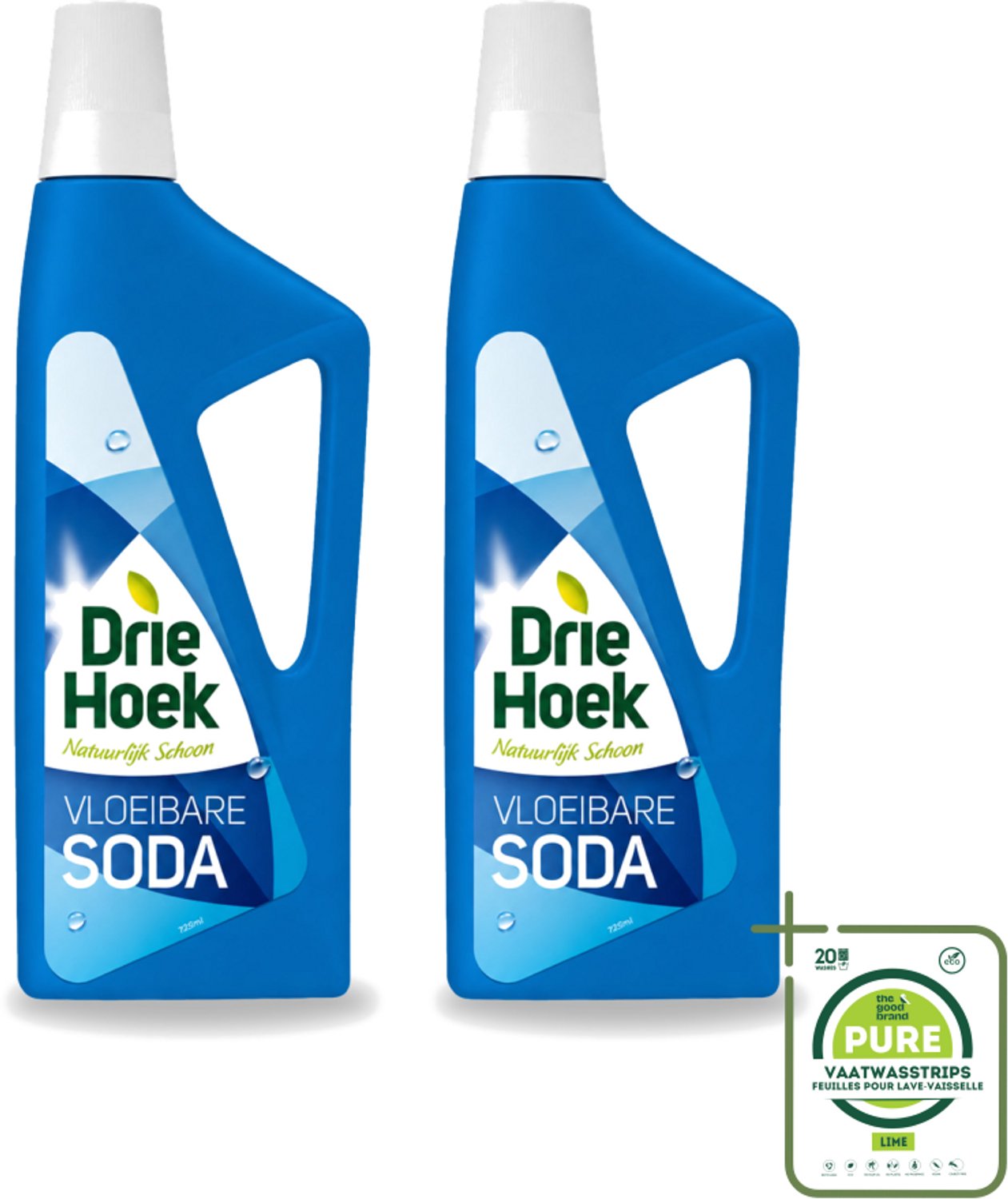 2 x Driehoek – Vloeibare Soda – 725 ml - Grootverpakking - Vaatwasstrips - Vloeibare Soda - Schoonmaakmiddel - Vlekken Verwijderen - Textiel Reinigen - Steen Reinigen