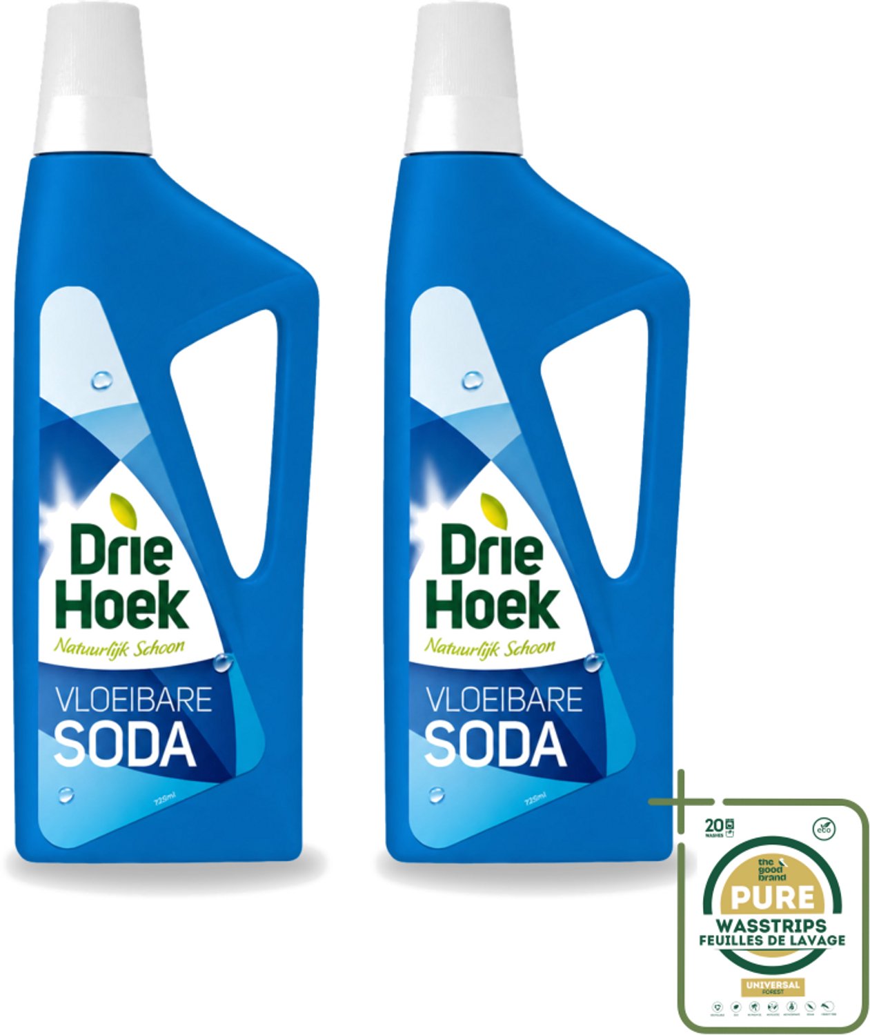 2 x Driehoek – Vloeibare Soda – 725 ml - Wasstrips - Vloeibare Soda - Schoonmaakmiddel - Textiel Reinigen - Vloer Reinigen - Steen Reinigen