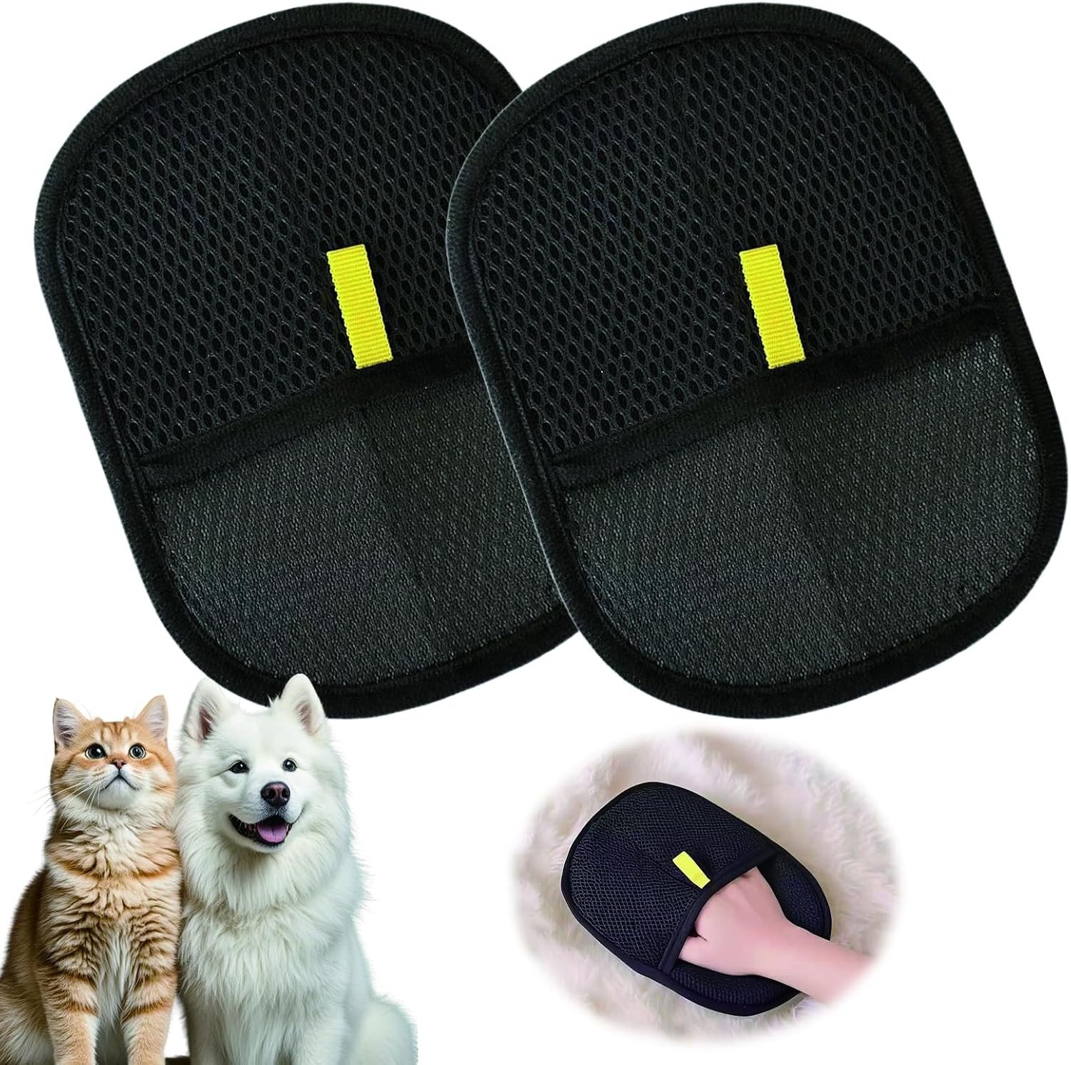 Effectieve Verwijderaar van Dierenharen - Herbruikbare Verzorgingshandschoenen voor Honden en Katten, Ideaal voor Kleding en Meubels