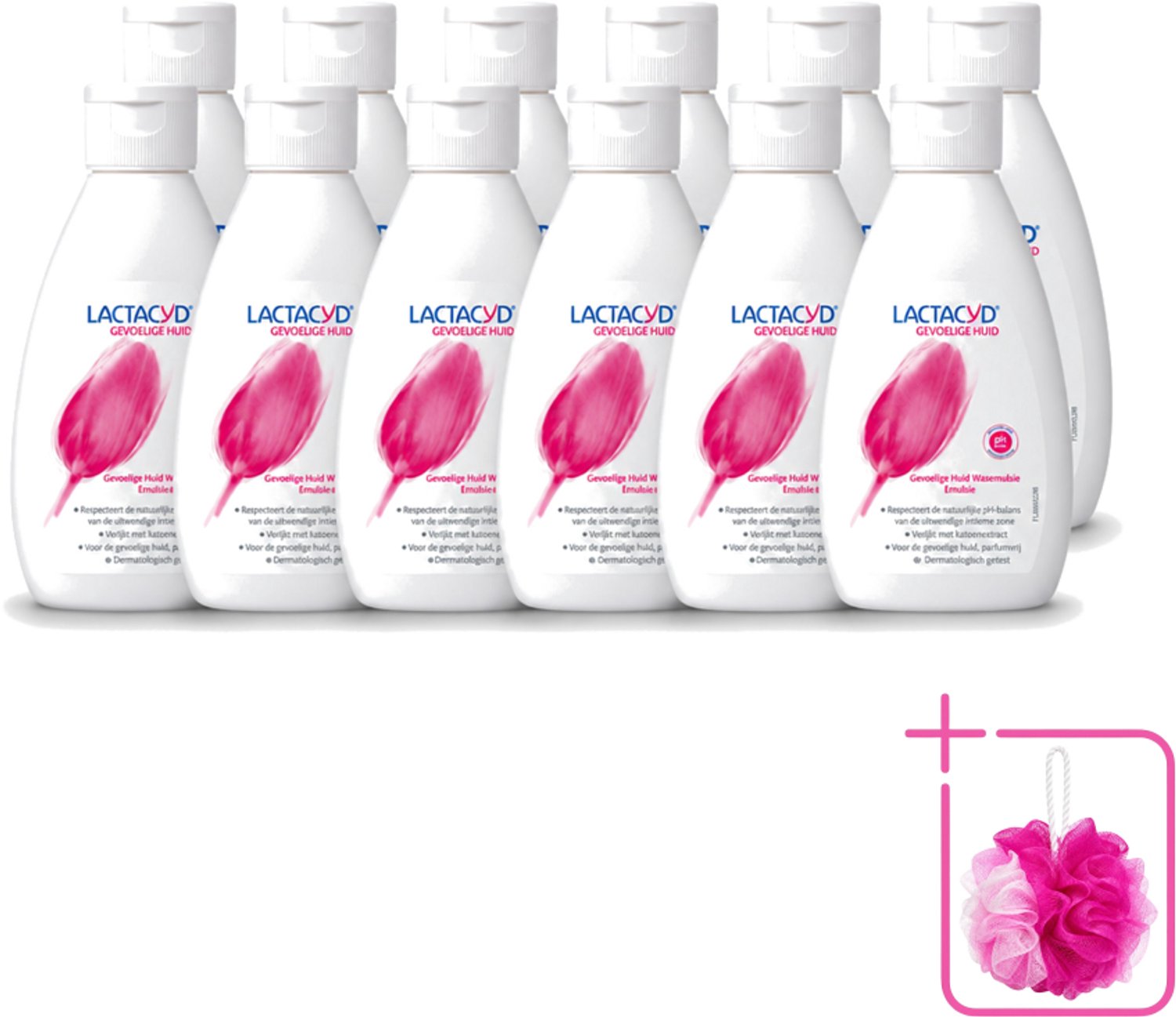 12 x Lactacyd – Sensitive – Extra Mild – 200 ml - Bulkverpakking - Gevoelige huid verzorging - Douchemop - Intieme wasemulsie