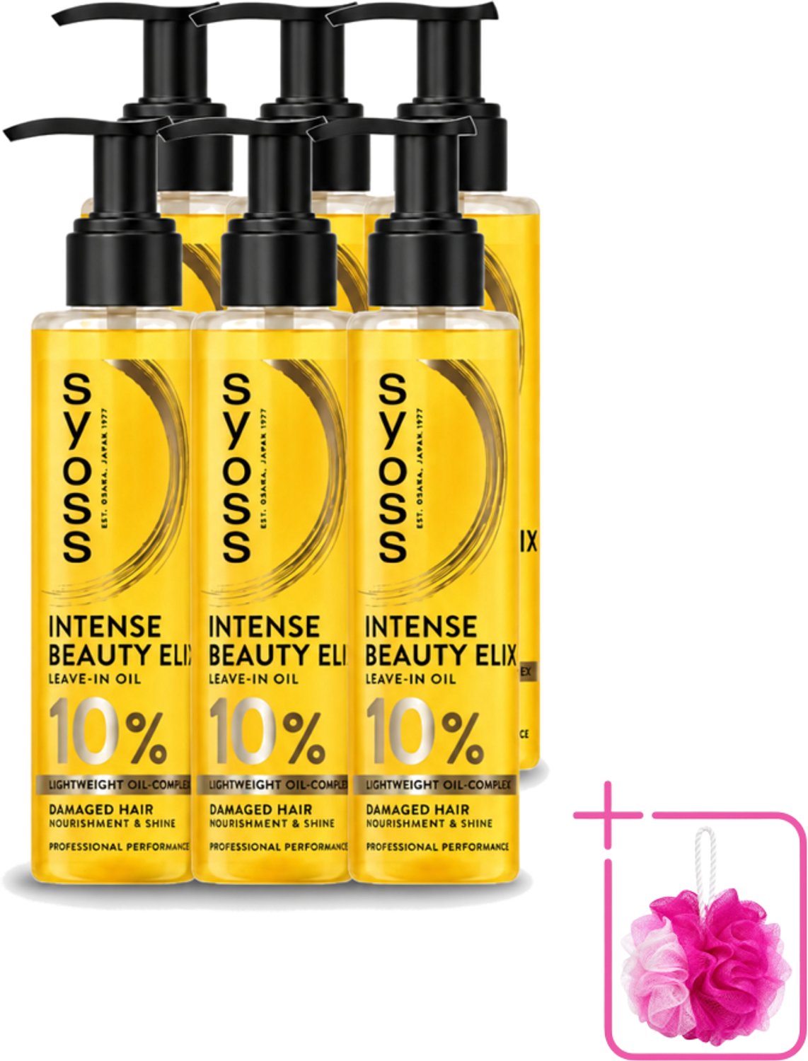 6 x Syoss - Beauty Elixir - Haarolie - Voedt & Glanst - 100 ml - Bulkverpakking - Haarolie - Douchemop - Glans