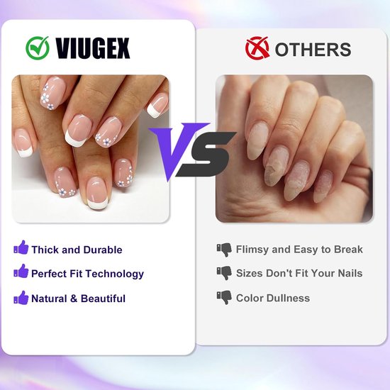 24 stuks witte Franse tip valse nagels, korte vierkante Press-on nagels met bloemontwerp, elegante naakte roze nepnagelset acryl kunstmatige lijm op nagel, herbruikbare stick-on nagel voor — afbeelding 5