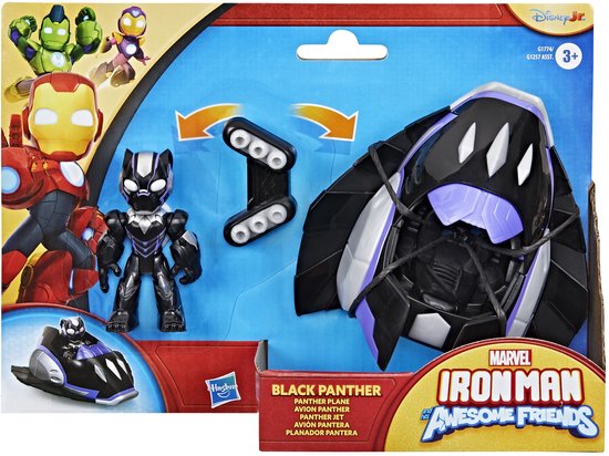 Marvel Black Panther-speelfiguur met vliegtuig
