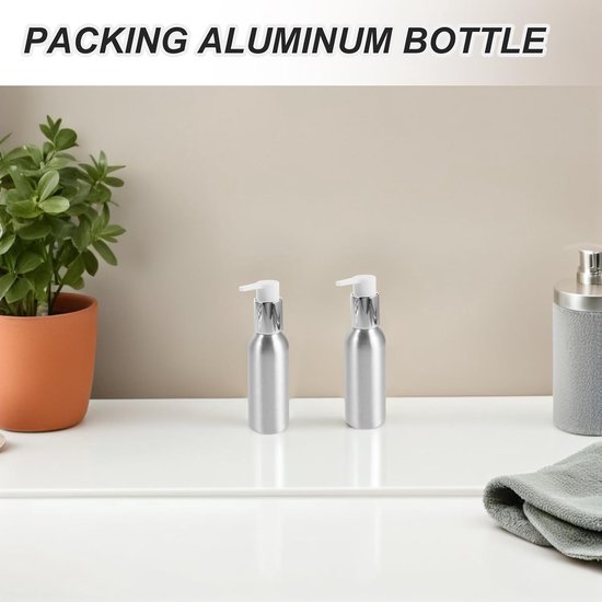 3 Stuks Delige Aluminium Lotion Pompflessen Hervulbare Zeepdispenser voor Badkamer Keuken Compacte Cosmetische Flessen voor Shampoo Reiniger — afbeelding 5