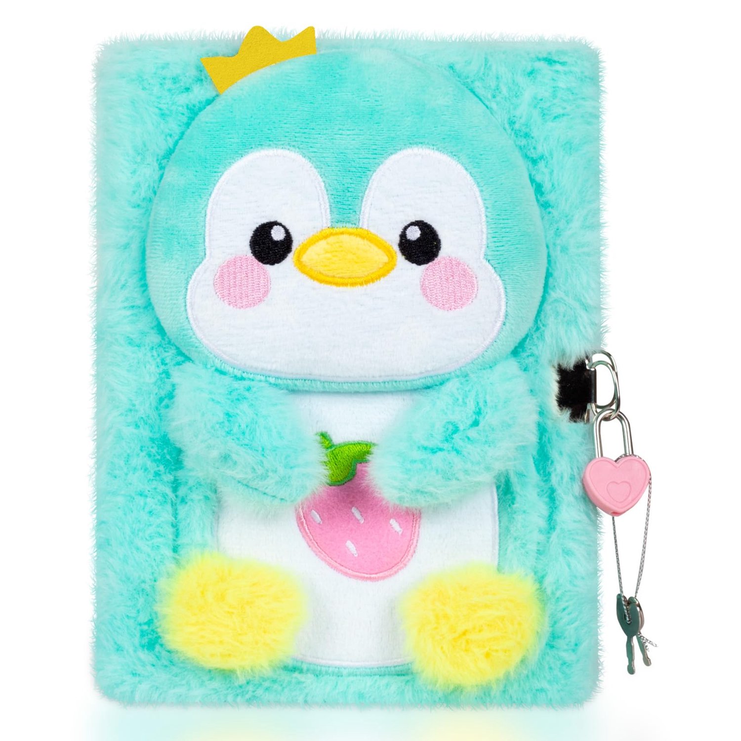 Pinkgarden Pinguïn Dagboek voor Meisjes met Slot en Sleutels, Pluche Pinguïn Journal Notebook voor Kinderen, Geheim Slot Dagboek met 160 Gelinieerde P