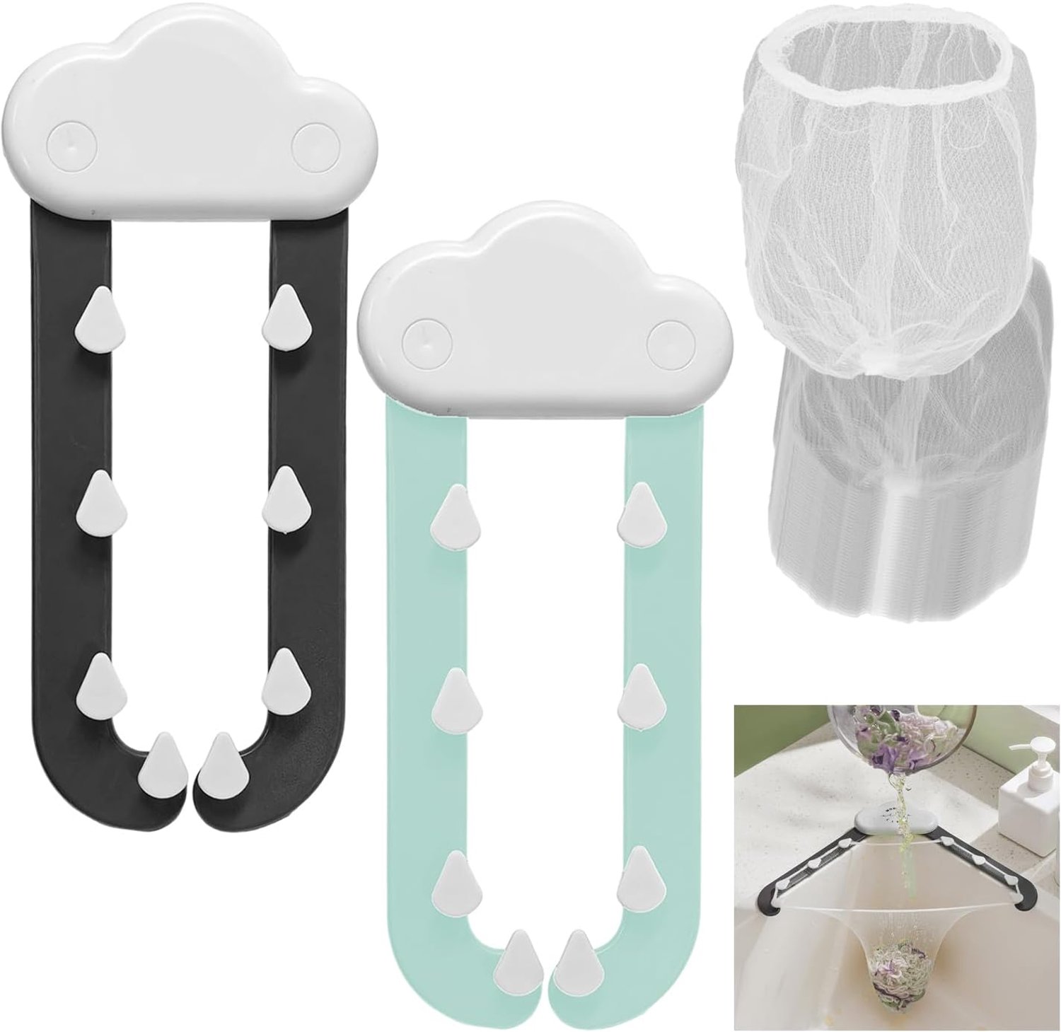Piacroco Afvoer met 2 stuks filters en filters voor keukenafval, accessoires voor keukenspoelbak, accessoires voor de keuken