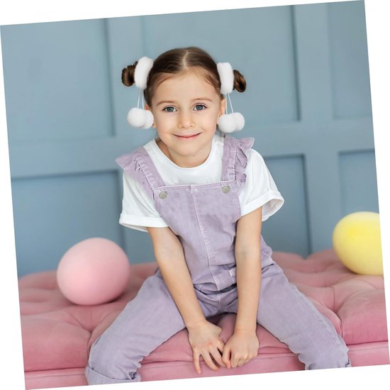 2stuks Fluffy Scrunchies Zachte Pompom Haarbanden Voor Vrouwen Verstelbare Duurzame Haaraccessoires Voor Ponytails Buns Voor Feestjes Dagelijks Gebruik — afbeelding 4