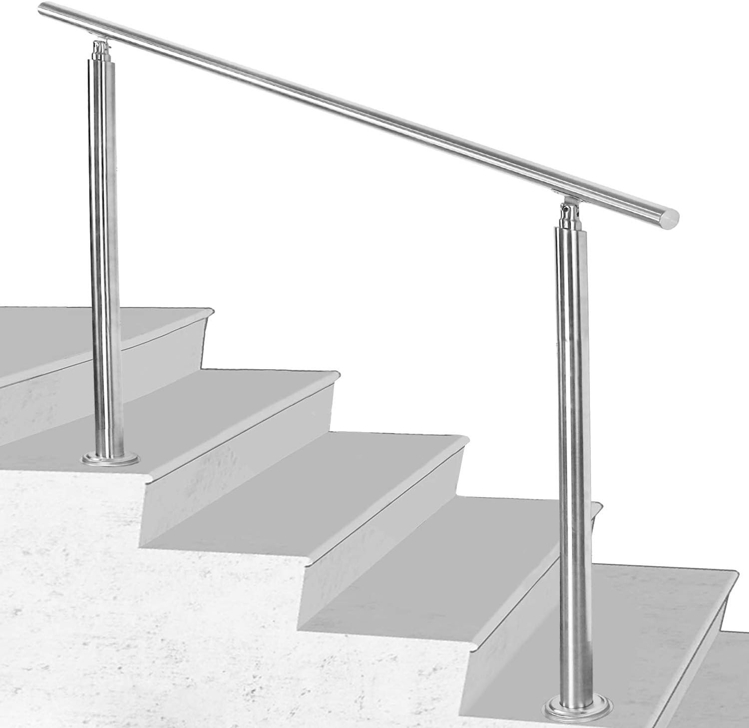 leuningen roestvrij staal, 120 * 4.2 * 106.5cm, 0 dwarsbalken, balustrade trap met installatieset, antislip handgrepen voor ouderen, gehandicapten, kinderen