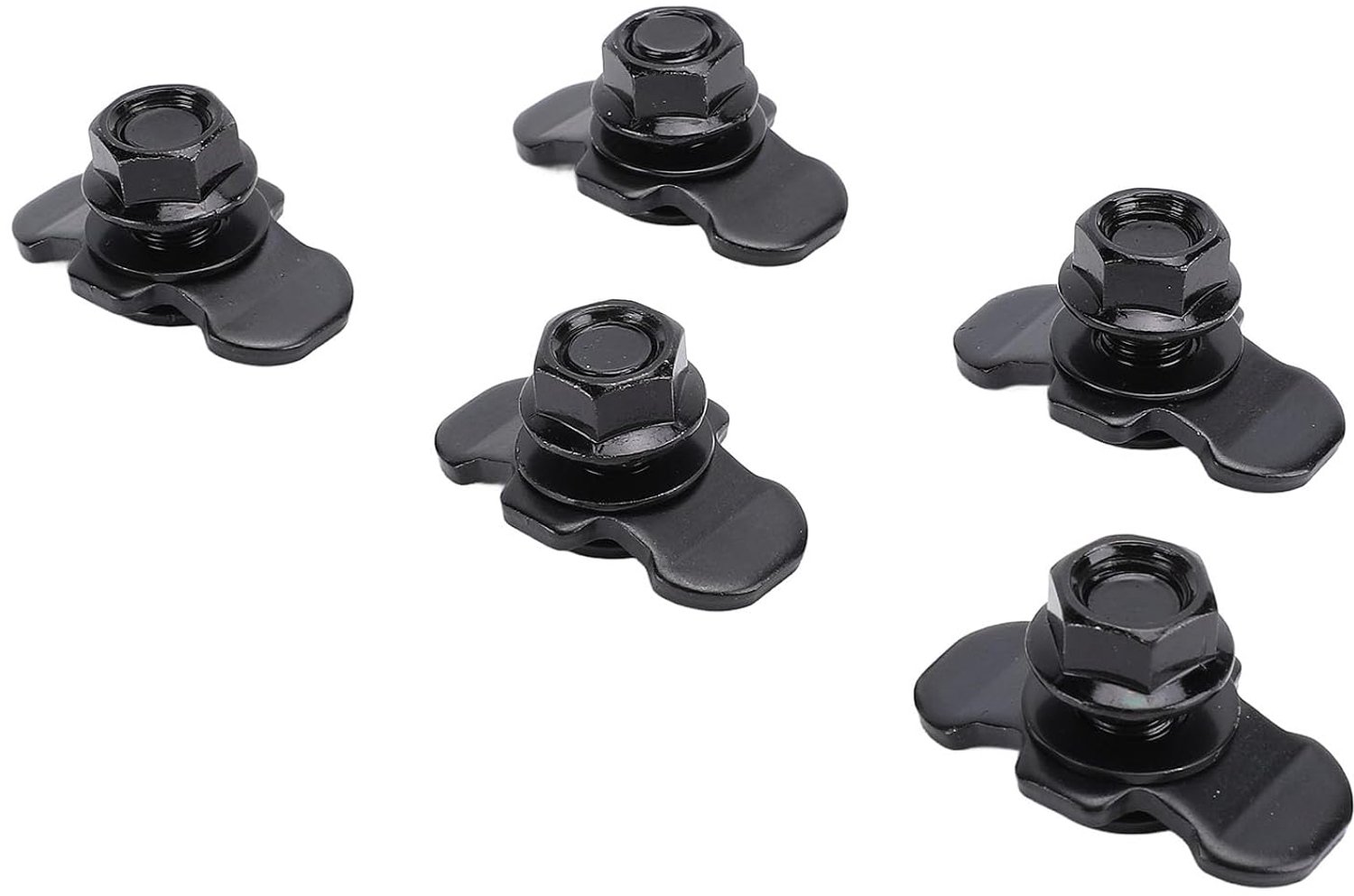 5 -stks L Track Dubbele Lug Schroefdraad Noot Moer Passen M10x20mm voor Vrachtwagenbed Trailer Lading Pick -up Rv Atv Zilver (black)