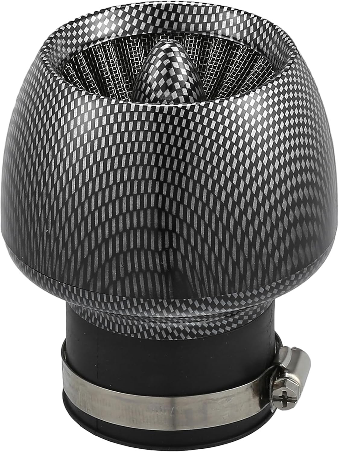 Motorfiets Luchtfilter/Inlaatluchtfilter voor Motorfiets/Duurzaam Koolstofvezelpatroon Rubber 28-48mm Recht / 1 Stuk Zwart