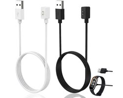 2 stuks oplaadkabel voor Redmi Watch 5/5 Active/5 Lite/4/3 Active/3 Lite, 1 m USB-oplaadkabel, compatibel met Xiaomi Smart Band 9/9 pro/8/8 Pro, USB 5 V, 1 A, snel opladen, zwart/wit