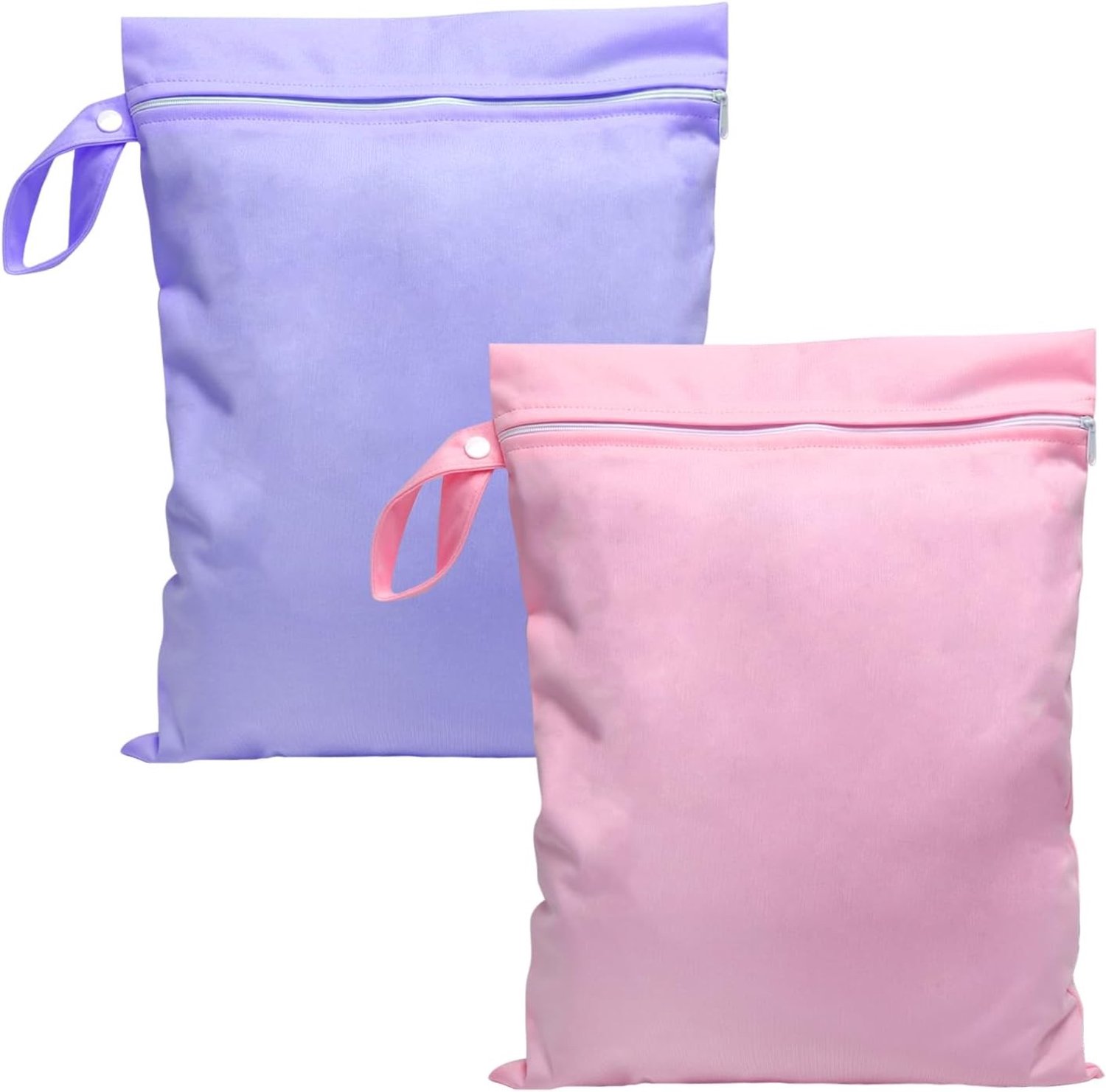 Waterdichte Herbruikbare Tas voor Zwemspullen, 40 x 30 cm, Klein met Rits, Ideaal als Luiertas en Reiswaszak, Set van 2 in Roze en Paars