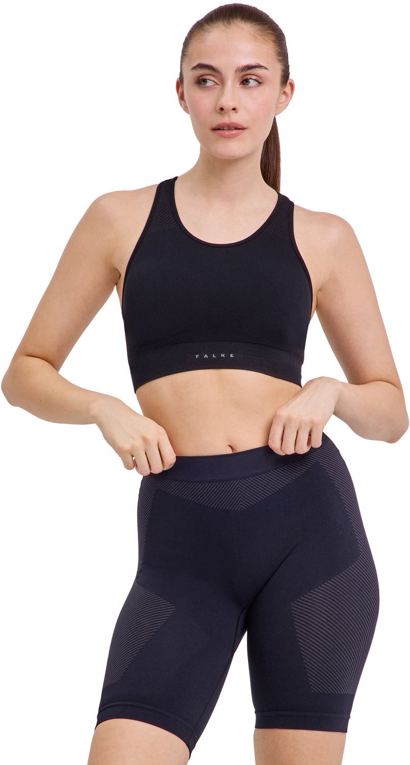 Falke Second Skin voor gemiddeld activiteitsniveau functioneel materiaal sportbeha dames zwart zwart 3000
