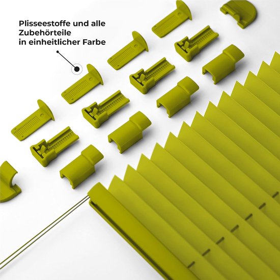Sonello Plisségordijn Zonder Boren 80x160 cm Plissé Klemmfix Olijfgroente — afbeelding 2