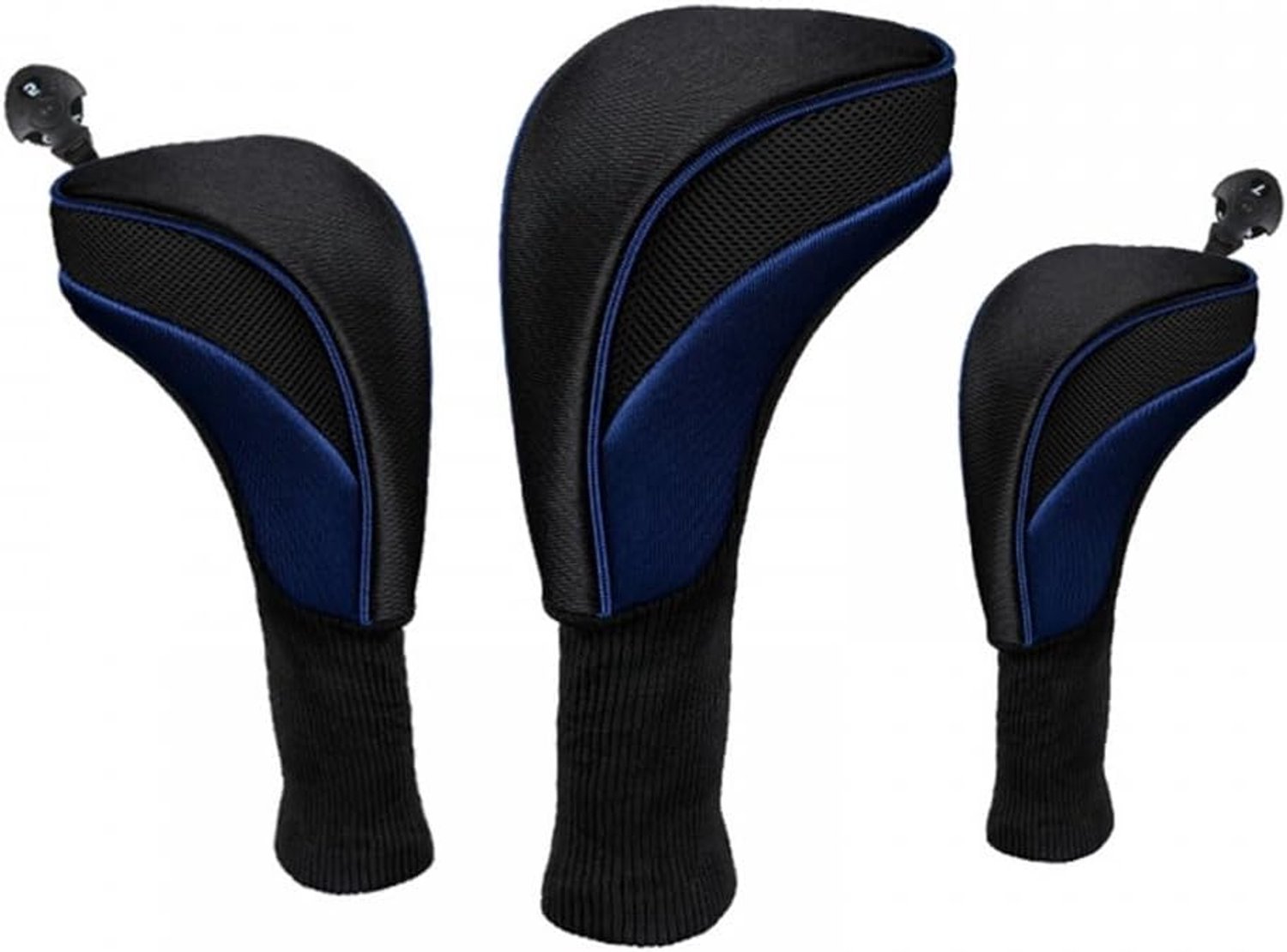SnelShoppen - 3PCS Golf Clubs Head Covers Set - Duurzame Nylon Golf Iron Covers met Interchangeable Nummer Tags voor Hout en IJzer Clubs