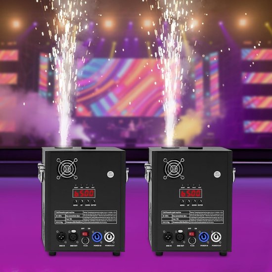 750 W, 2 stuks pyrotechnische podiumspeciale effectmachines, pyrotechnische machines, speciale effectmachines, podiumeffectmachine met flightcase, voor podiumuitrusting en bruiloften — afbeelding 3
