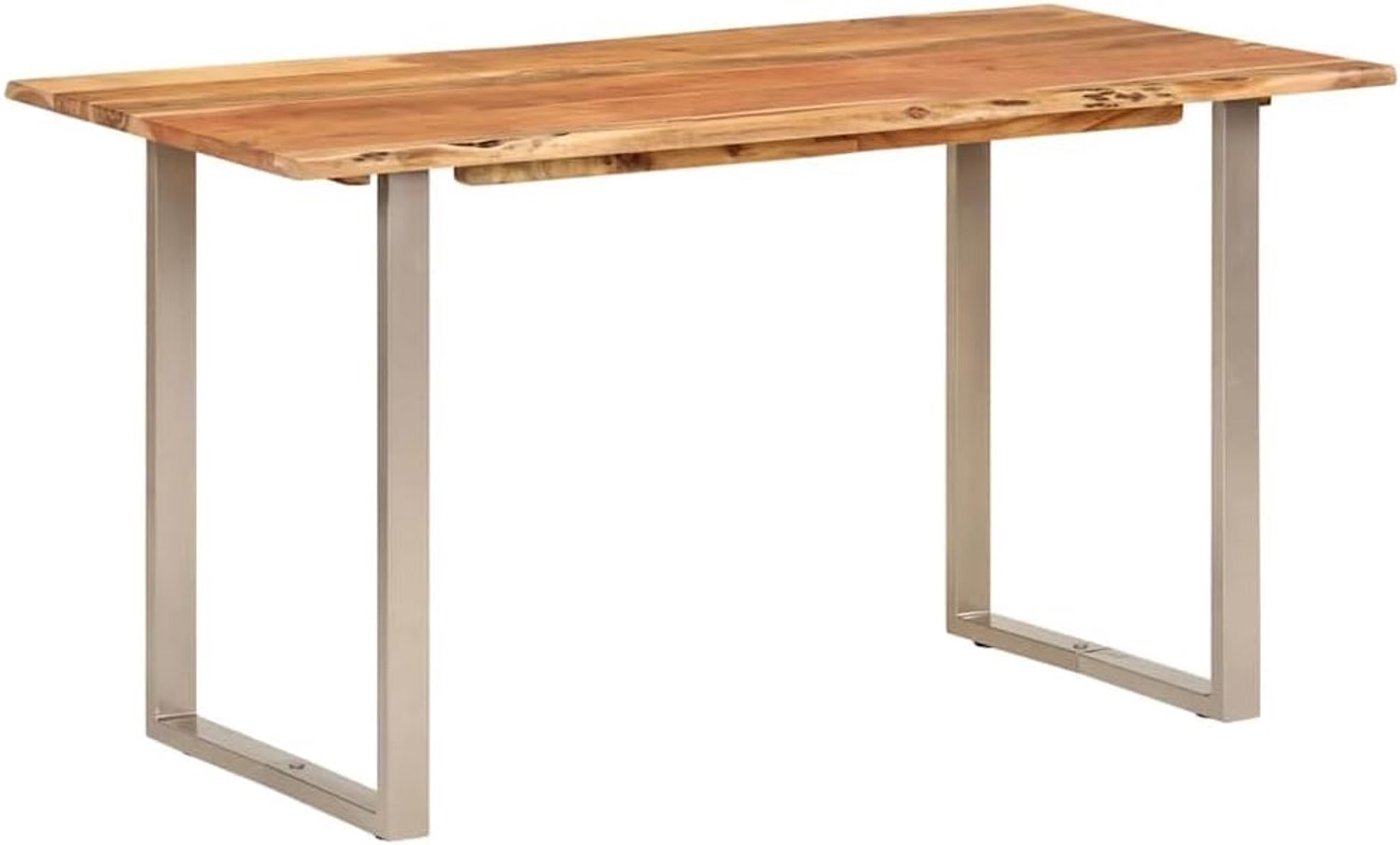 Eettafel, eetkamertafel, eetkamertafel, keukentafel, loungetafel, restauranttafel, geschikt voor restaurant, hotel, eetkamer, keuken, 140 x 70 x 76 cm, acaciahout, massief hout