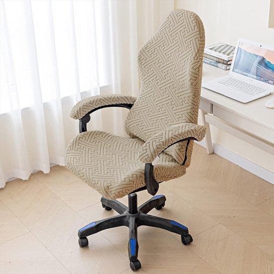 Gaming Stoelhoes - Bruin - 4-delig - Stretch Maïszijde - Voor Draaibare Stoelen — afbeelding 4