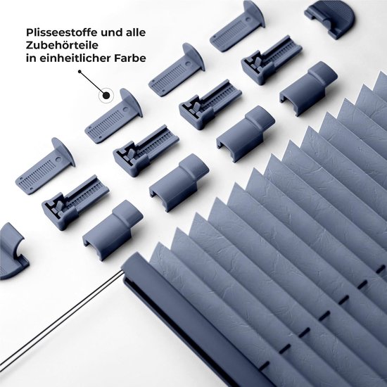 Sonello Plisségordijn Crush Zonder Boren 60x120cm Plissé Donkerblauw — afbeelding 3