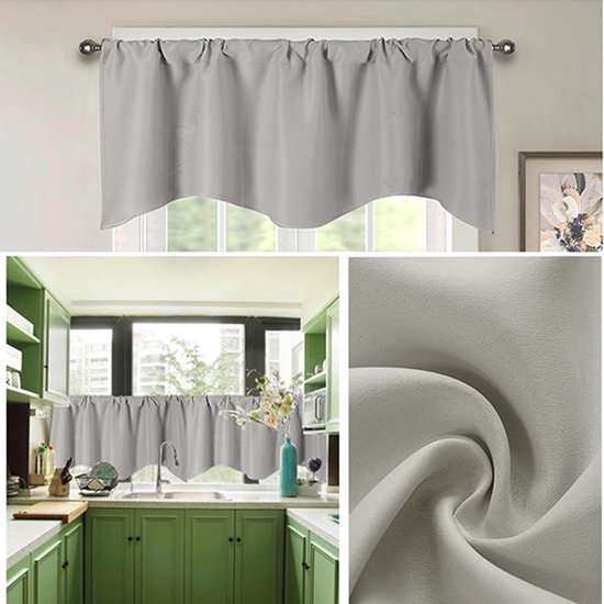 Vitrage kort gordijn keuken bistrogordijn raamgordijn halfgordijn raamgordijn vitrage voor badkamer woonkamer 132 x 46 cm wijnrood — afbeelding 3
