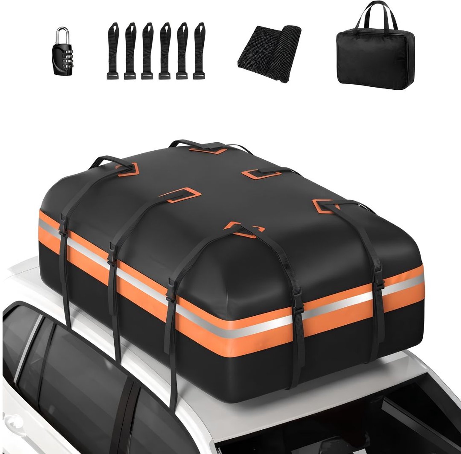 KLS® Dakkoffer - Dakkoffer Opvouwbaar - Auto Dakkoffer - Zwart - 132cm x 100cm x 46cm