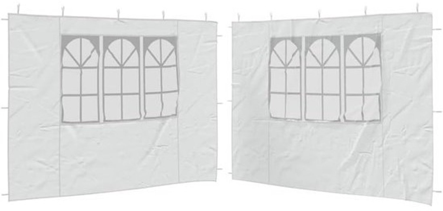 Zijwand voor partytent - Tentpaneel - Luifelwand - Voor feestelijke gelegenheden - Met decoratieve ramen - 2 stuks - 300 x 195 cm