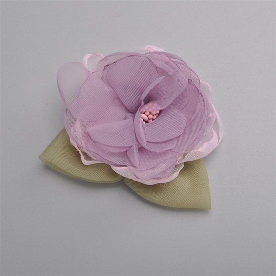 10 stuks kunstmatige bloemhoofden kleding decoratie accessoires 8 cm gaas bloemhoofden esthetische nepbloemen voor het maken van haaraccessoires, paars — afbeelding 2