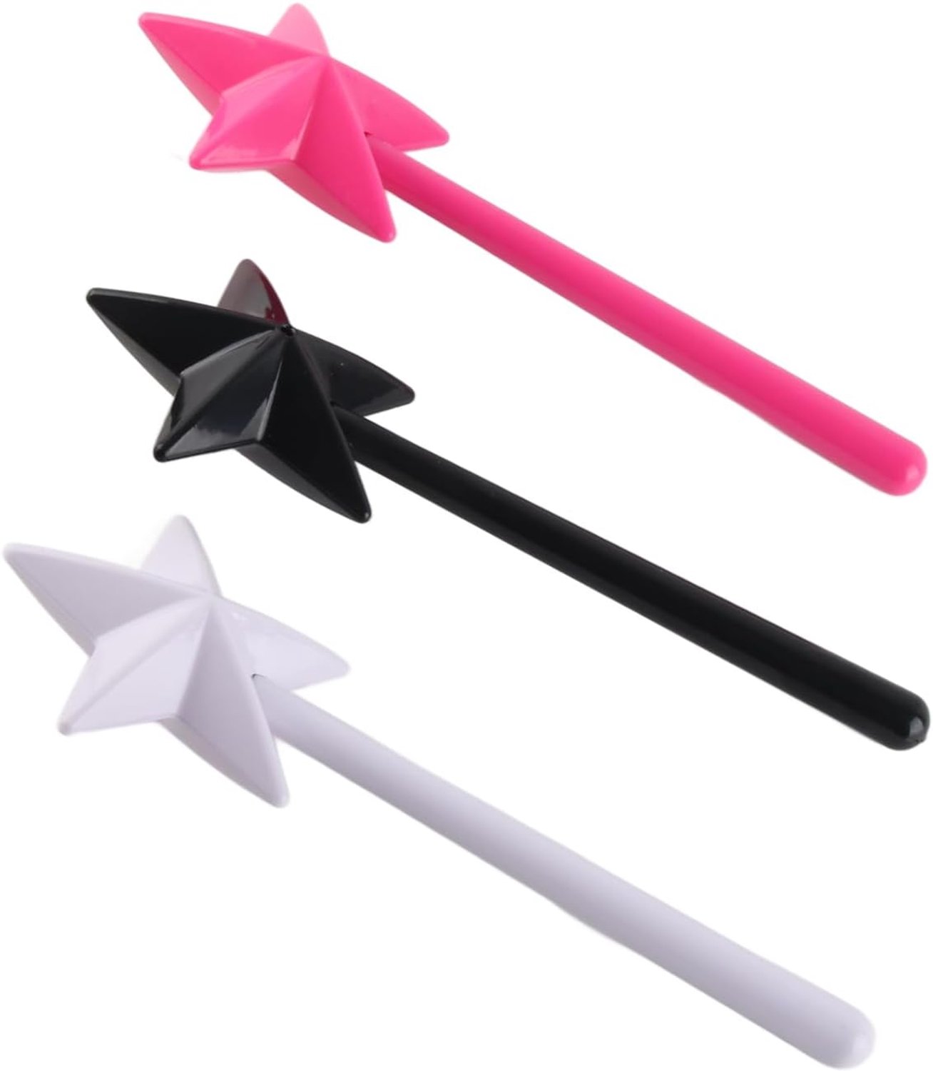 Annadue Stervormige Zout- en Pepershakers Grillige Kruidendispenser voor Culinair Plastic Roze Zwart Wit 3 Stuks voor Keukendecoratie
